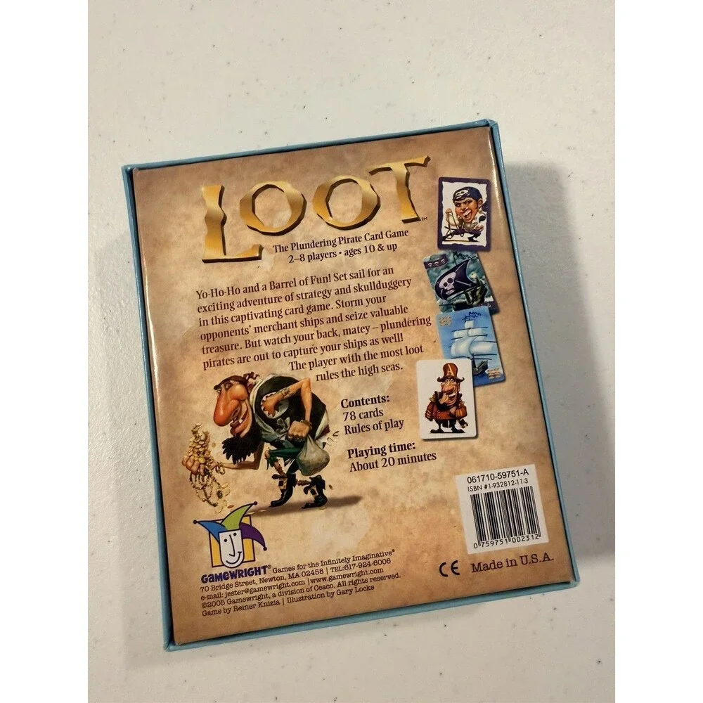 Loot The Plundering Pirate Card Game Gamewright Reiner Knizia Complete